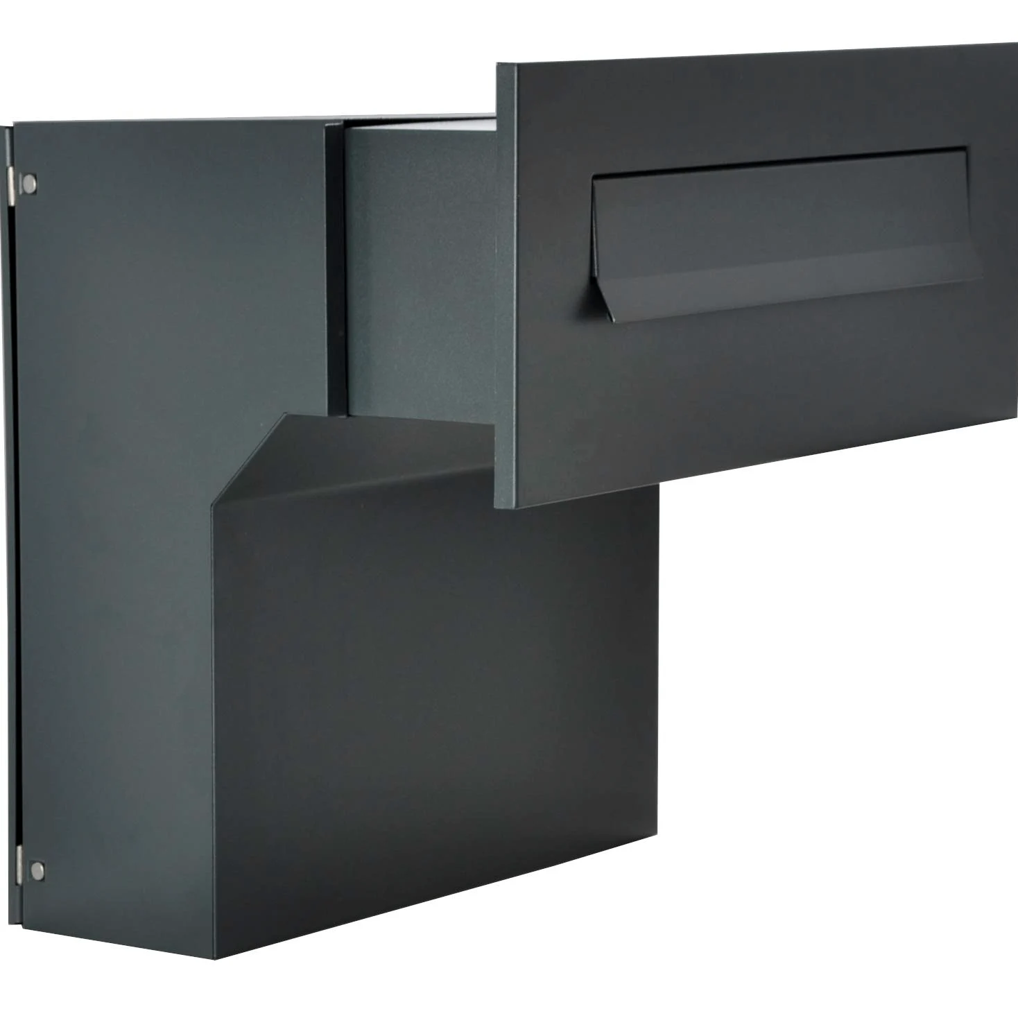 Buzón para Pared, Color Gris Antracita Mate RAL 7016, C4, 190-260 mm, 3 Llaves, buzón empotrable