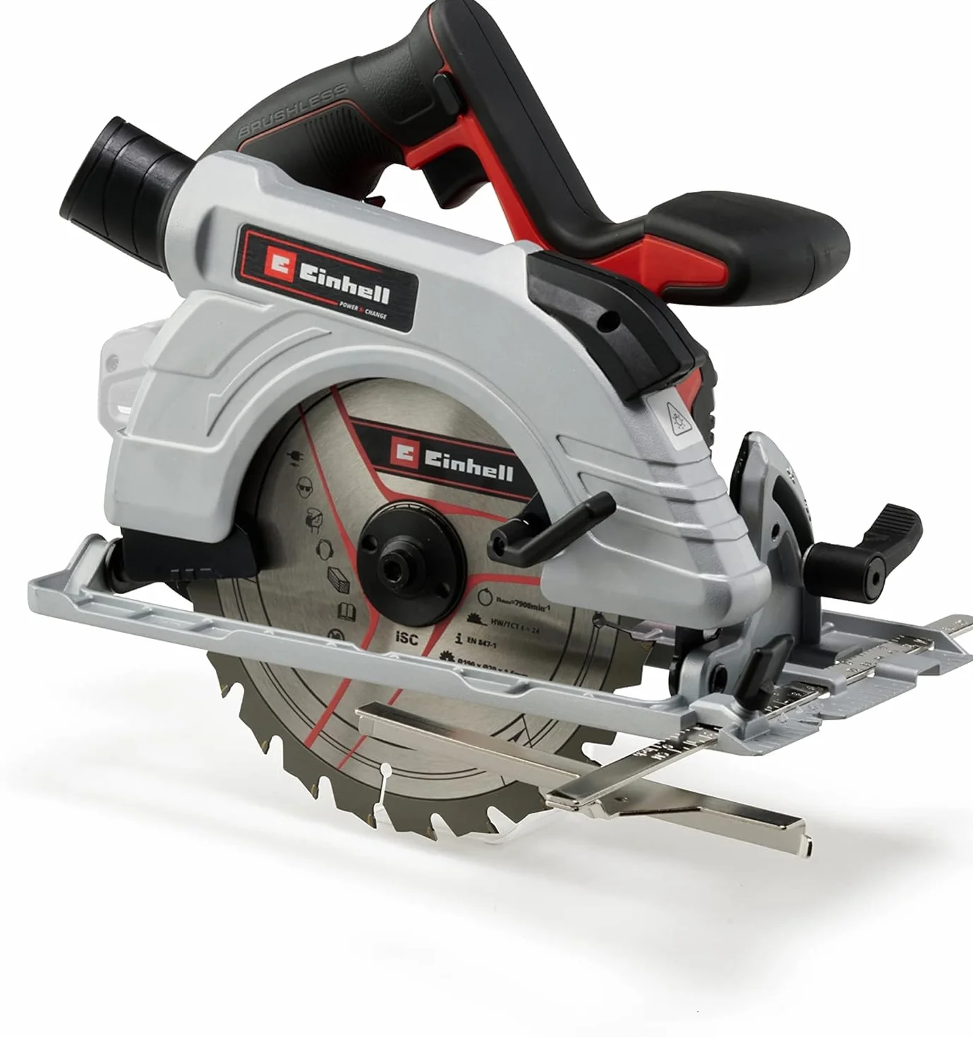 Einhell Sierra circular manual con batería TE-CS 18/190 Li BL-Solo Power X-Change (iones de litio, 18 V, motor sin escobillas, ajuste sin herramientas, LED, sin batería ni cargador)